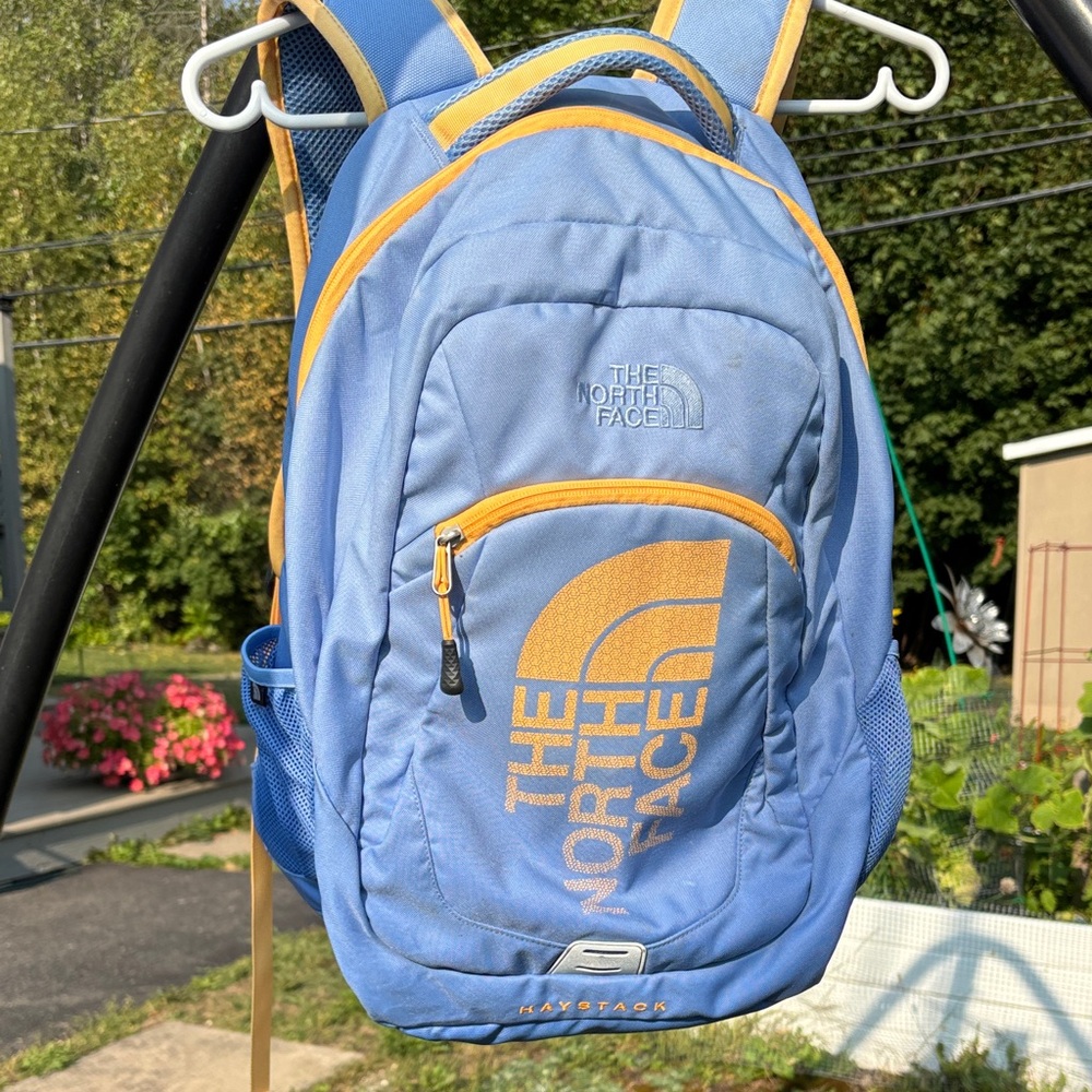 The North Face Blue and Yellow Women's Backpack